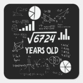 82歳の日の数学先生82番目の誕生日ギフト スクエアシール (正面)