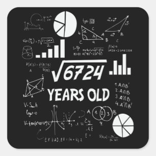 82歳の日の数学先生82番目の誕生日ギフト スクエアシール