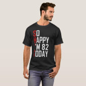 82歳の皮肉な82ndBirでおもしろいうれしい Tシャツ (正面フル)