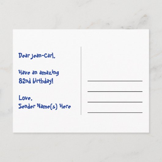 82歳の誕生日おめでとう:楽しいハート柄、虹82 ポストカード (裏面)