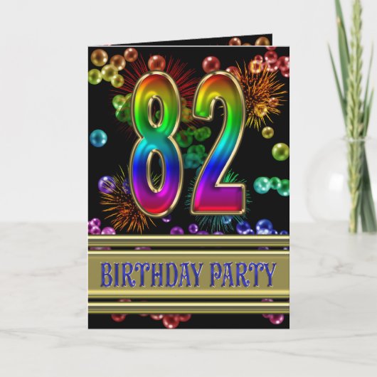82歳の誕生日パーティーへの招待 招待状 (正面)