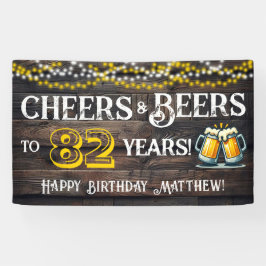 82歳の誕生日パーティーバナー Cheers and Beers 横断幕
