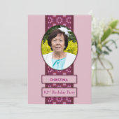 82歳の誕生日パーティー招待状の写真と名前 招待状 (スタンド正面)