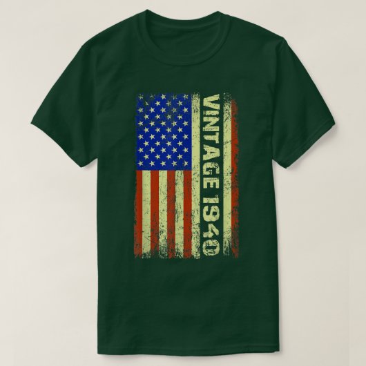 82歳の贈り物ヴィンテージ1940年アメリカ国旗82nd  tシャツ (デザイン正面)