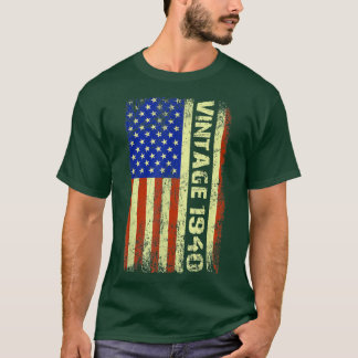 82歳の贈り物ヴィンテージ1940年アメリカ国旗82nd  tシャツ