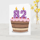 82歳オンお誕生日ケーキ カード (黄色い花)