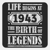 82歳1943年誕生伝説82誕生日 スクエアシール (正面)