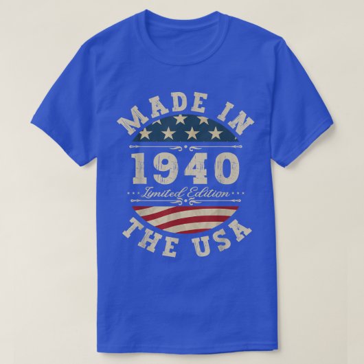 82歳Bday Limited Edition 1940 USA 82th Bi Tシャツ (デザイン正面)
