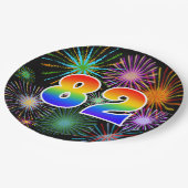 82番目のイベント-カラフルおもしろい, はっきりした, Rainbow 82 ペーパープレート (アングル)