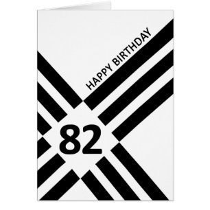 82番目の対角線ブラックラインデザイン誕生日