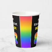 82番目の誕生日カラフル: Rainbow # 82,名前をカスタムする 紙コップ (左)