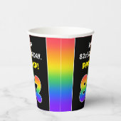82番目の誕生日カラフル: Rainbow # 82,名前をカスタムする 紙コップ (右)