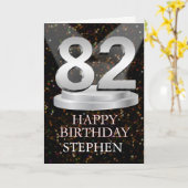 82番目の誕生日スポットライト名刺追加 カード (黄色い花)