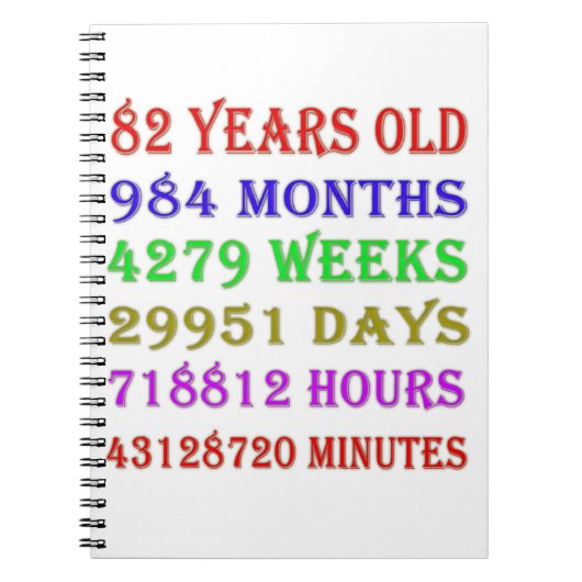 82番目の誕生日マイルストーン ノートブック (正面)