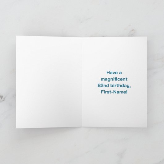 82番目の誕生日:おもしろいレインボー#,名前をカスタムする&写真 カード (内部)