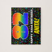 82番目の誕生日:おもしろい、カラフル音楽シンボル、「82」 ジグソーパズル (縦)