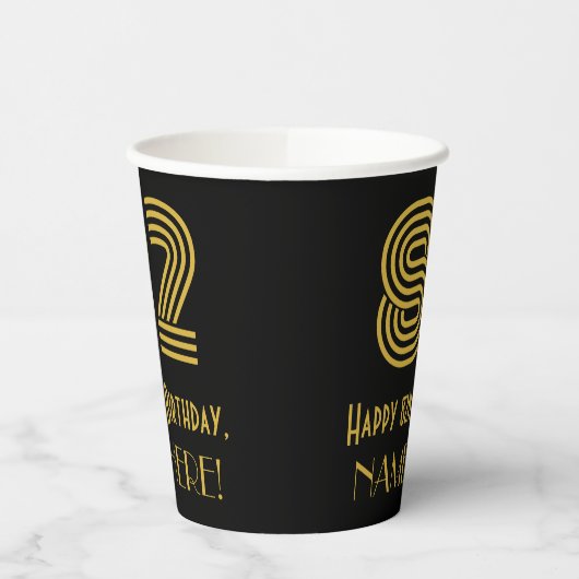 82番目の誕生日:インスパイアアールデコの検索「82」と名前 紙コップ (左)