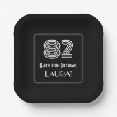 82番目の誕生日:インスパイアアールデコの検索「82」 +名前 ペーパープレート (正面)