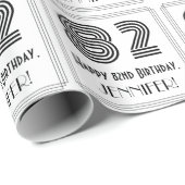 82番目の誕生日:インスパイアアールデコスタイル「82」 +名前 ラッピングペーパー (ロールコーナー)