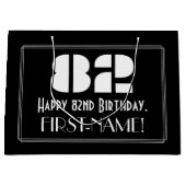 82番目の誕生日~インスパイアアールデコルック"82" +名前 ラージペーパーバッグ (正面)