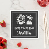 82番目の誕生日:インスパイアアールデコ検索"82" +名前 スタンダードランチョンナプキン (インサイチュ)