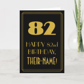 82番目の誕生日-インスパイアアールデコ検索"82" & Name カード (正面)