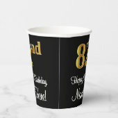 82番目の誕生日-エレガント豪華なフェイク金ゴールドルック# 紙コップ (右)