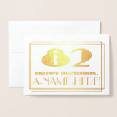 82番目の誕生日、名前+アールデコインスパイアの外観「82」 箔カード (封筒付き正面)