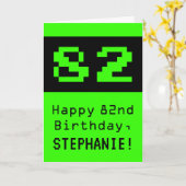 82番目の誕生日: Nerdy/オタク系のスタイル「82」と名前 カード (黄色い花)