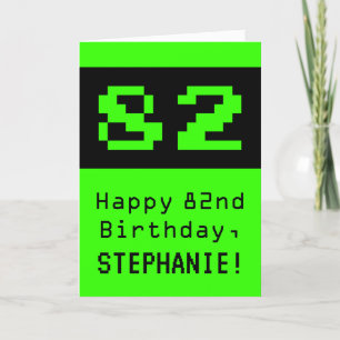 82番目の誕生日: Nerdy/オタク系のスタイル「82」と名前 カード