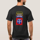 82空挺レンジャー退役軍人タブパッチ Tシャツ (裏面)