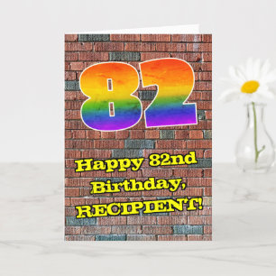 82誕生日:おもしろいグラフィティインスパイアレインボー82 カード