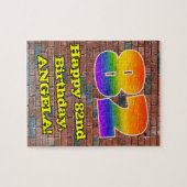 82誕生日:おもしろいグラフィティインスパイアレインボー82 ジグソーパズル (横)