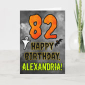 82誕生日：エリーハロウィーンテーマ+名前をカスタムする カード (正面)