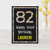 82誕生日:フローラ花数名前をカスタムする カード (黄色い花)