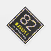 82誕生日:フローラ花数名前をカスタムする スタンダードランチョンナプキン (角)