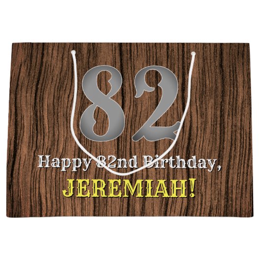 82誕生日: Country インスパイア Western  Look, Name ラージペーパーバッグ (正面)