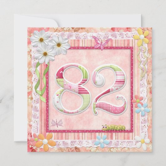 82ndバースデーパーティースクラップブック作りスタイル 招待状 (正面)