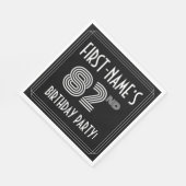82nd誕生日パーティー:アールデコスタイル+名前をカスタムする スタンダードランチョンナプキン (角)