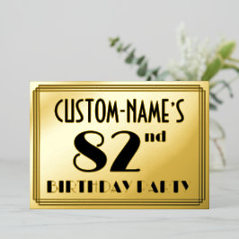 82nd誕生日パーティー – アールデコ検索「82」 +名前 箔招待状