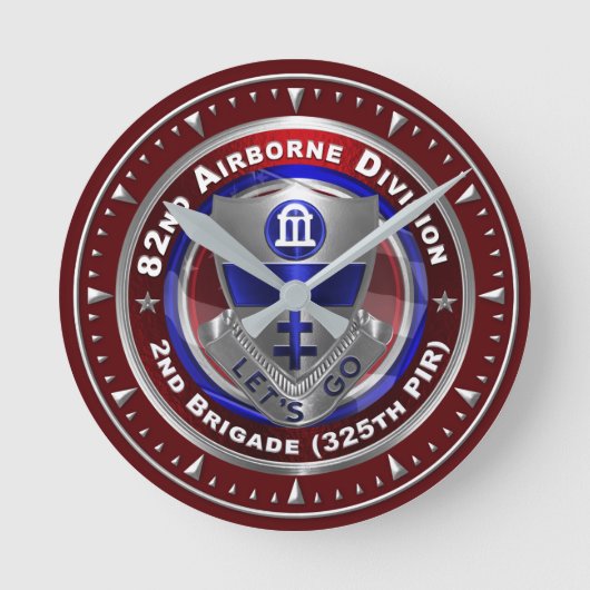 82nd 空挺師団 325th PIR ラウンド壁時計 (正面)