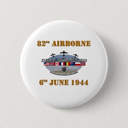 82nd Airborne Division 6th June 1944 缶バッジ (正面)
