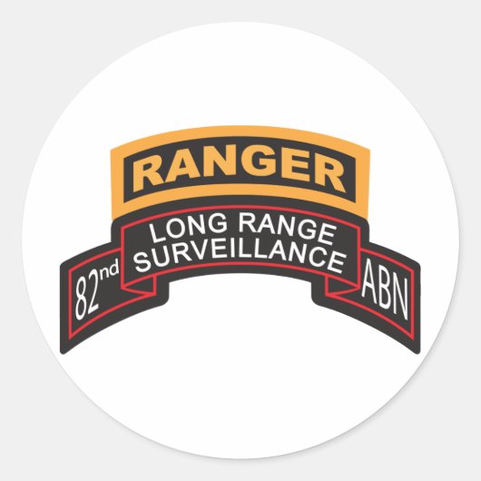 82nd Airborne LRS Scroll、Ranger Tab ラウンドシール (正面)