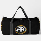 82nd Airborne Ranger Personalized Black ダッフルバッグ (正面)