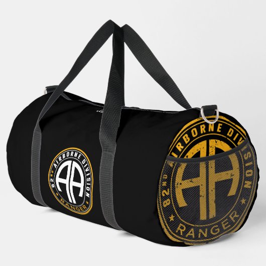 82nd Airborne Ranger Personalized Black ダッフルバッグ (右コーナー)