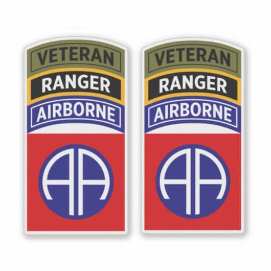 82nd Airborne Ranger Veteran Tab Patch シール (正面)