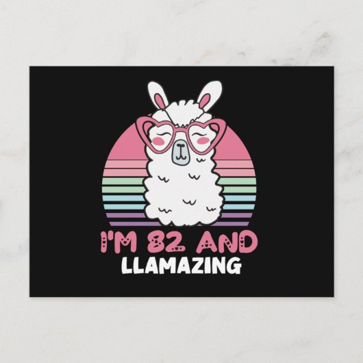 82nd Birthday Llamazing Llama 82 Year Old Birthday ポストカード (正面)