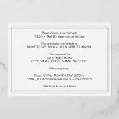 82nd Birthday Party —アールデコスタイル「82」 & Name 箔招待状 (裏面)