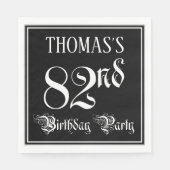 82nd Birthday Party – スクリプファンシート+名前をカスタムする スタンダードランチョンナプキン (正面)