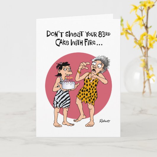 83ユーモアのある誕生日 カード (黄色い花)